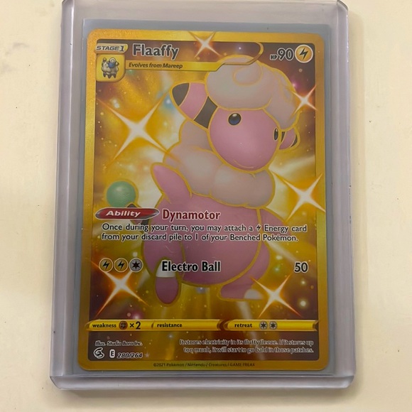 gold flaaffy pokemon card - SWSH06: Chilling Reign but it returned in Fusion Strike as this slick Gold Secret Rare Flaaffy - Fusion ARTS #125